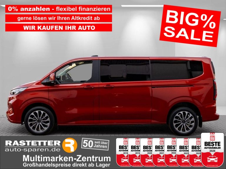 Ford Tourneo Custom L2 Titanium X 8S 5Jahre+Leder+19Z+Navi+SYNC4+ACC+360+eSitz+3Zonen+KeyFree