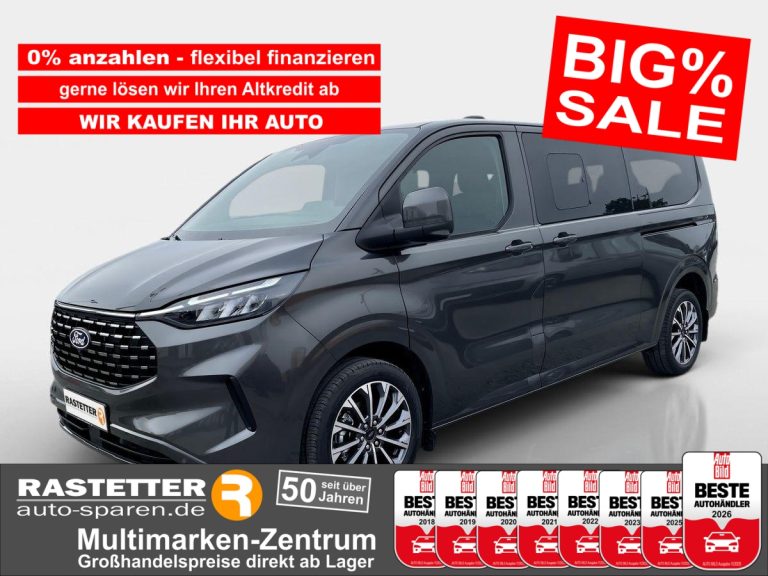 Ford Tourneo Custom L2 Titanium X 8S 5Jahre+AHK+Leder+Navi+360+19Z+ACC+Indukt+SHZ+eSitz
