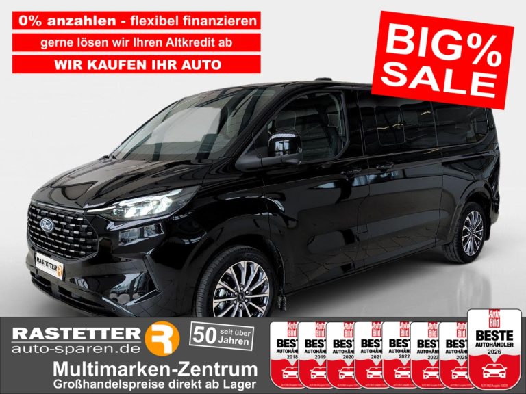 Ford Tourneo Custom L2 Titanium X 8S 5Jahre+AHK+Leder+Navi+360+19Z+ACC+Indukt+SHZ+eSitz