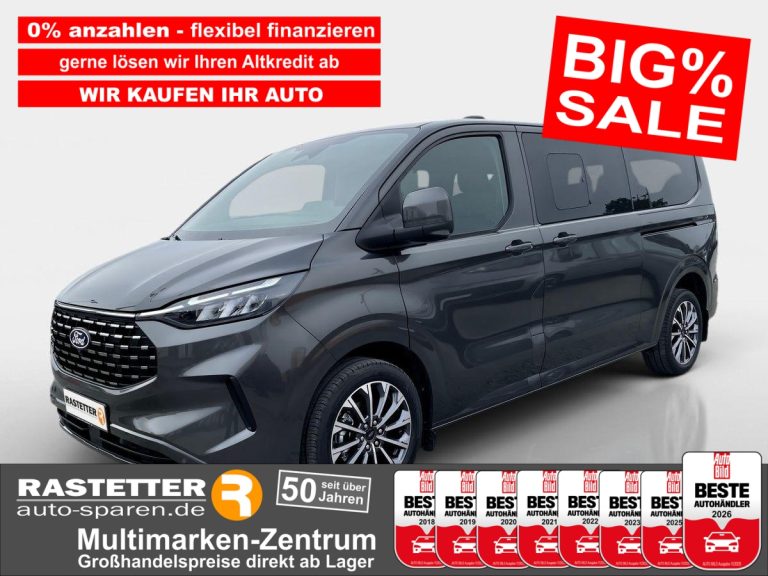 Ford Tourneo Custom L2 Titanium X 8S 5Jahre+AHK+Leder+Navi+360+19Z+ACC+Indukt+SHZ+eSitz