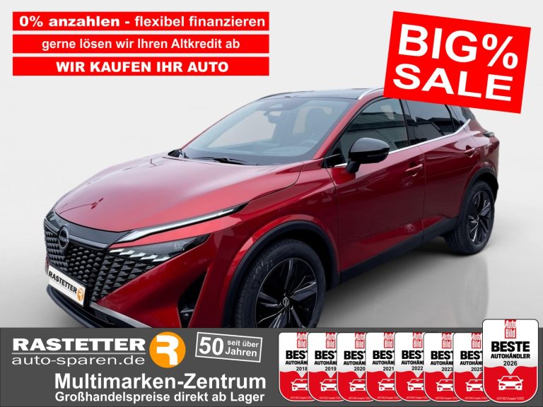 Nissan Qashqai tekna Leder+Pano+ProPILOT+Bose+19Z+HUD+Matrix+Navi+ACC+360+eHeckkl+Memo