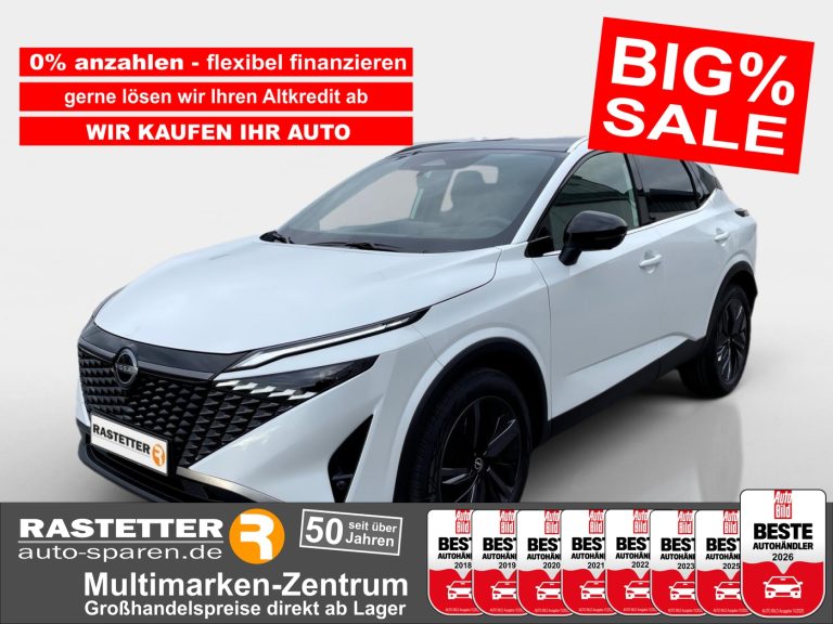 Nissan Qashqai tekna Leder+Pano+ProPILOT+Bose+19Z+HUD+Matrix+Navi+ACC+360+eHeckkl+Memo