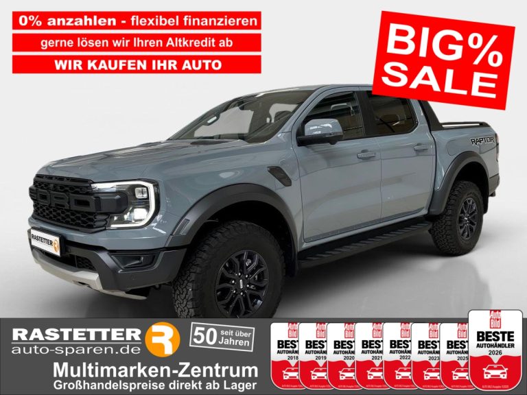 Ford Ranger Raptor DK 5Jahre el.Rollo+Leder+B&O+AHK+Matrix+ACC+Navi+virtCP+360+eSitz