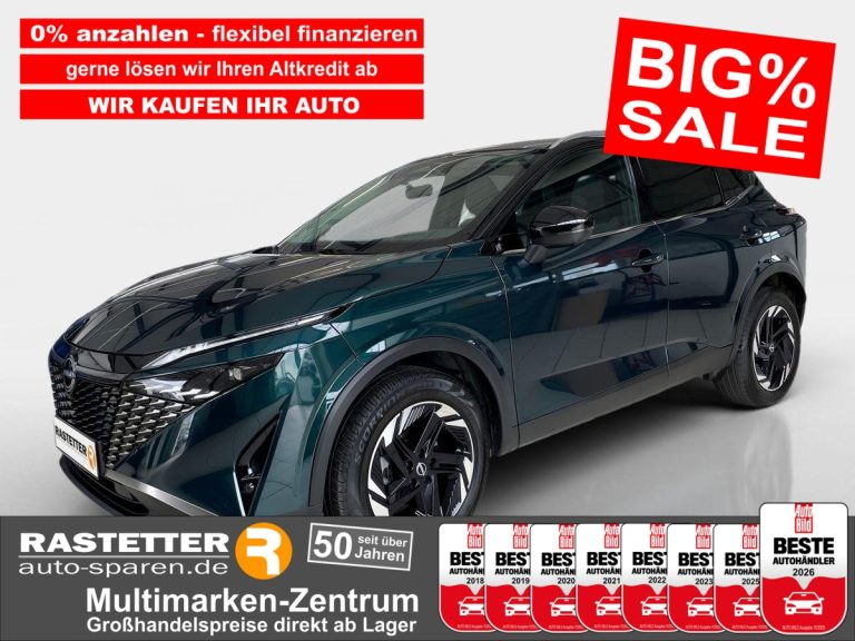 Nissan Qashqai Xtronic n-connecta Zweifarb+Pano+eHeck+ProPILOT+360+iKey+ACC+Teilled+Winter+Navi+virtCP+Klim