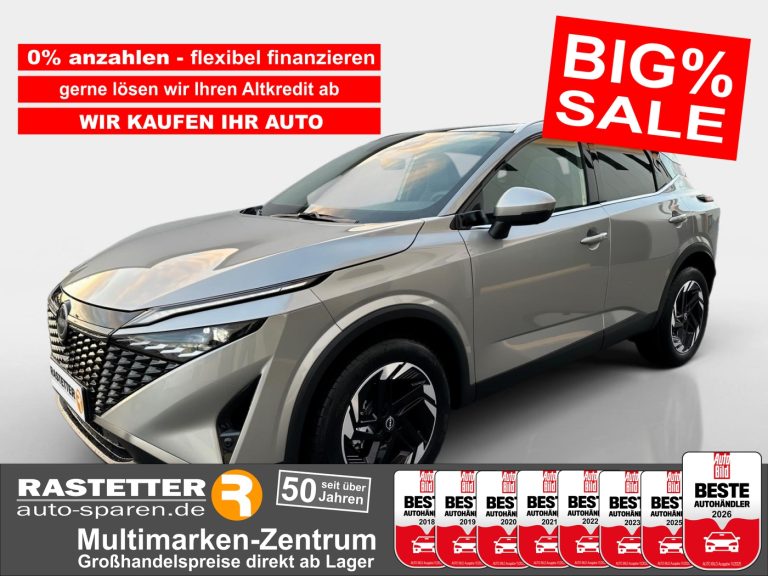 Nissan Qashqai n-connecta Pano+Navi+virtCP+ACC+360+Winter+PDC+Privacy+18Z+Teilled+iKey